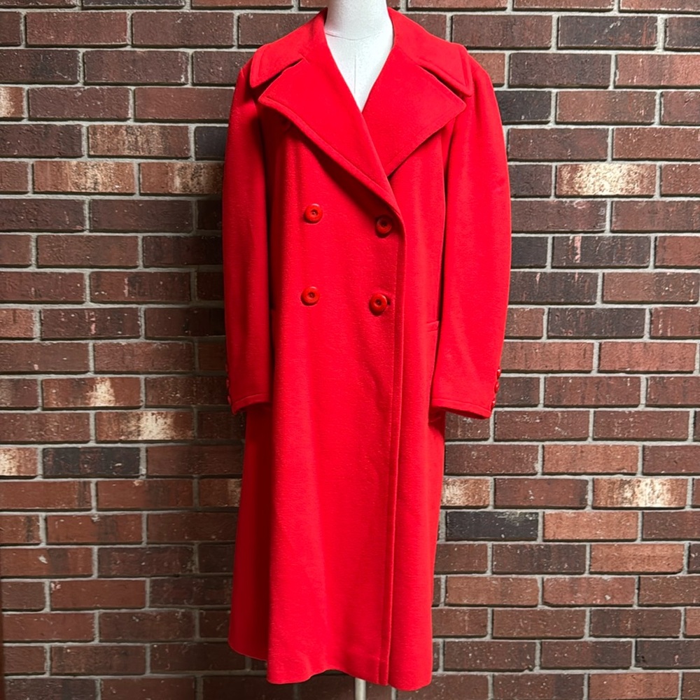 Lorendale Vintage Red Cashmere Coat Size Medium